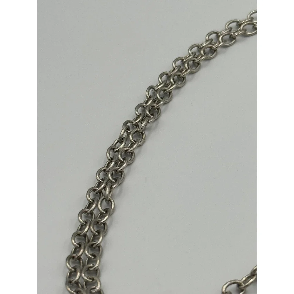 Silver Tone Strand Oval Link Belt Chain Y2K‎ Streetwear Glasses Purse Chain 48